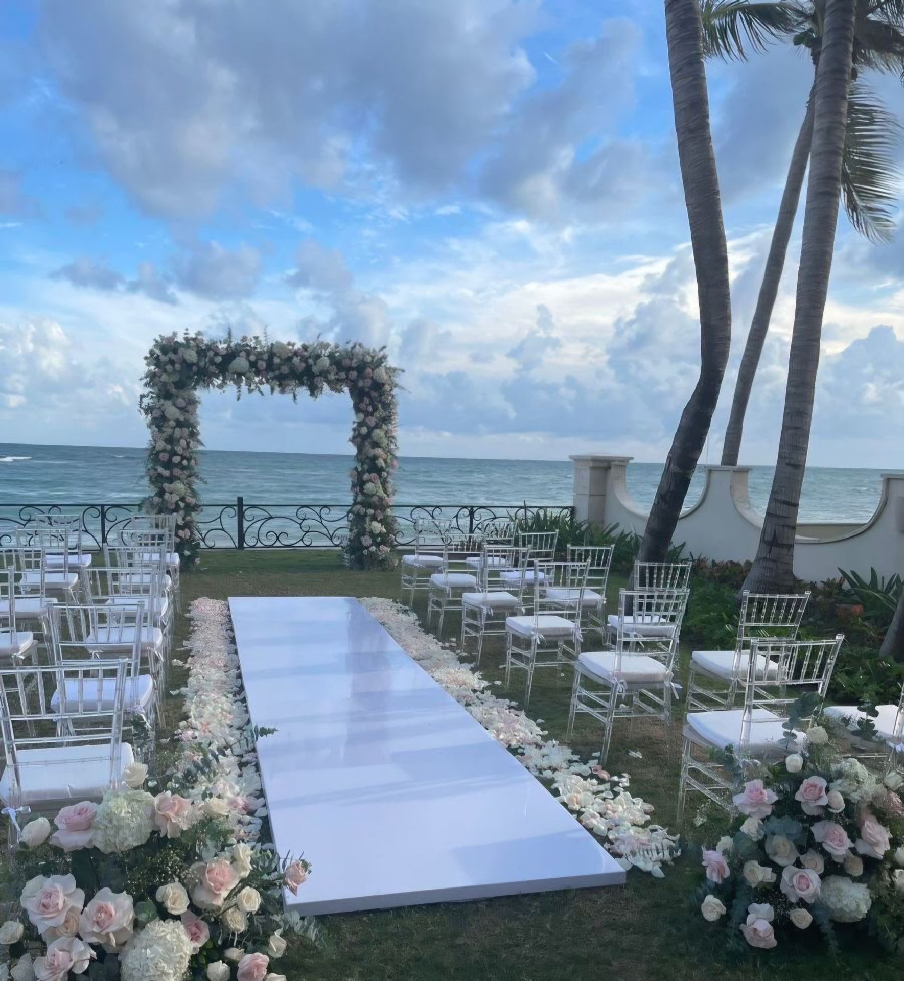 Beach wedding setup