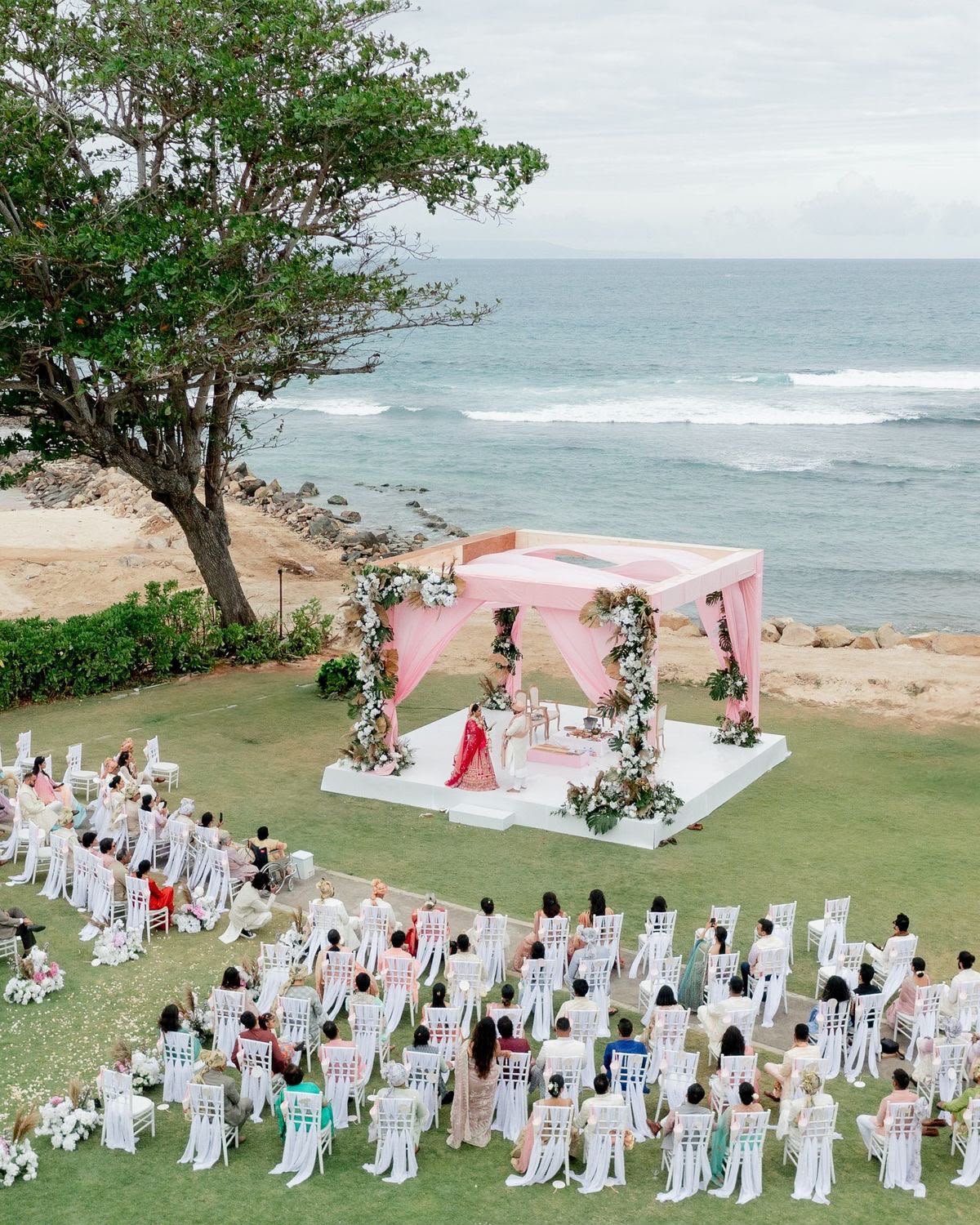 Beach wedding stage