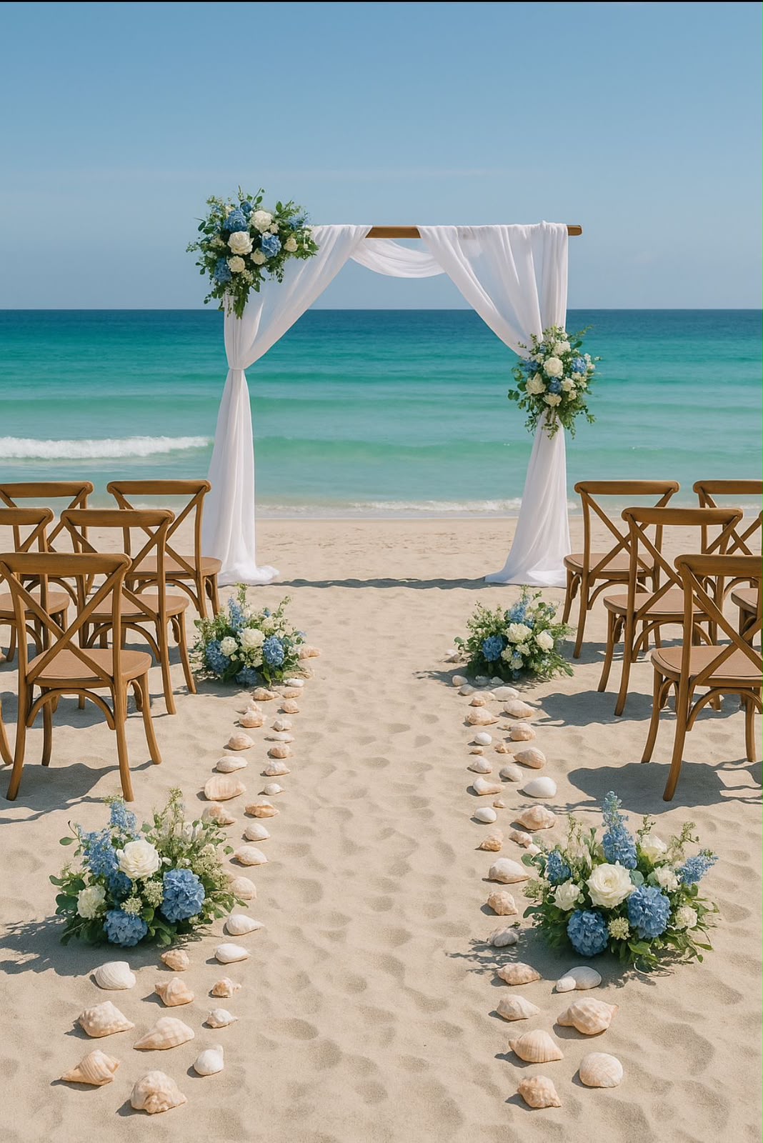 Pink beach mandap