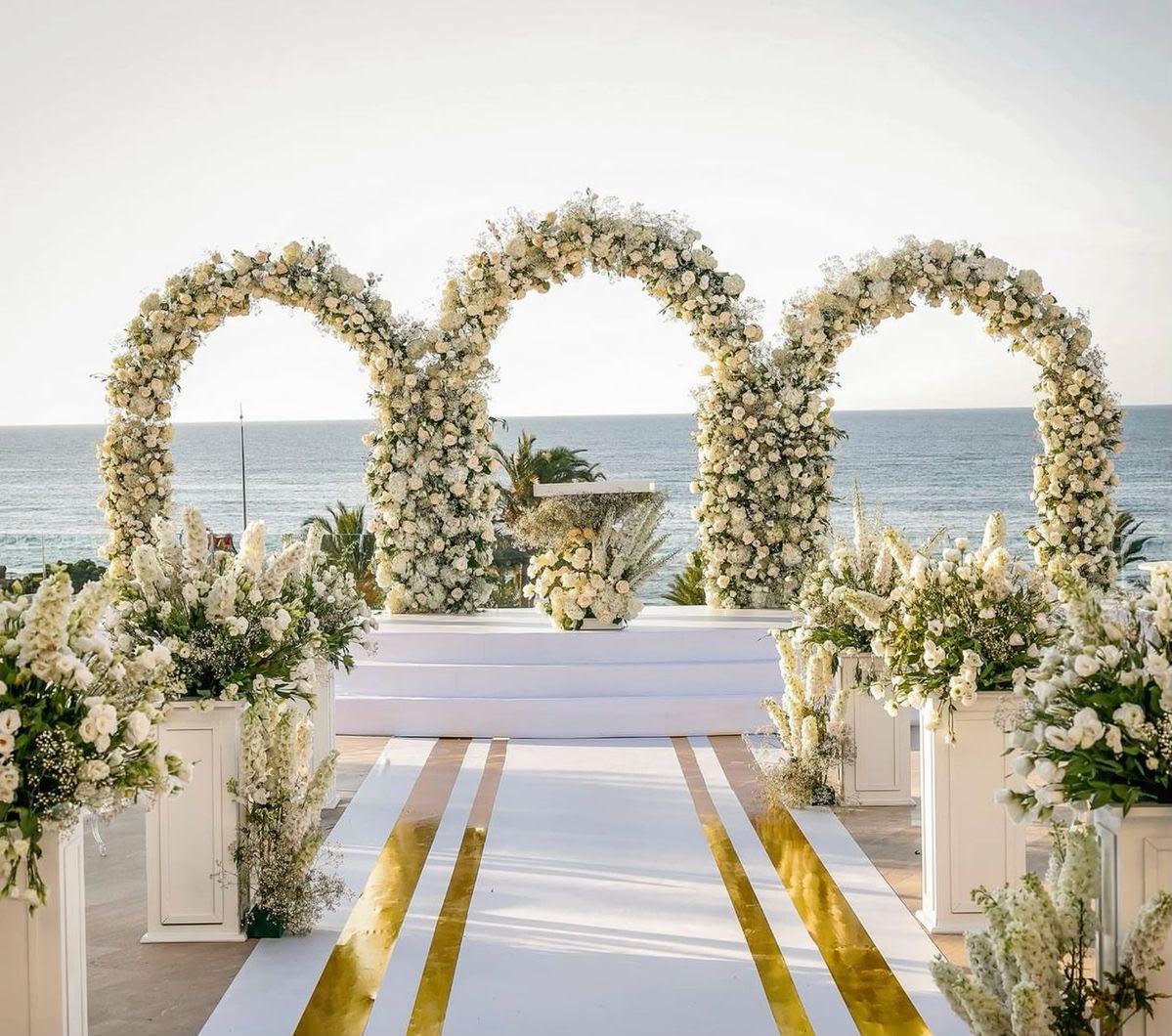 Floral wedding aisle